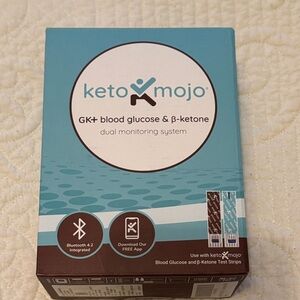 Keto Mojo Dual Glucose & ketones Monitoring System +120 new test strips +app